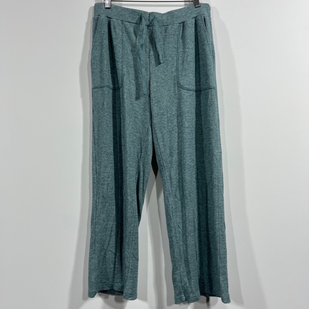 Soma Waffle Knit Wide‎ Leg Lounge Pant Drawstring Pajama Bottoms Thermal Sleep